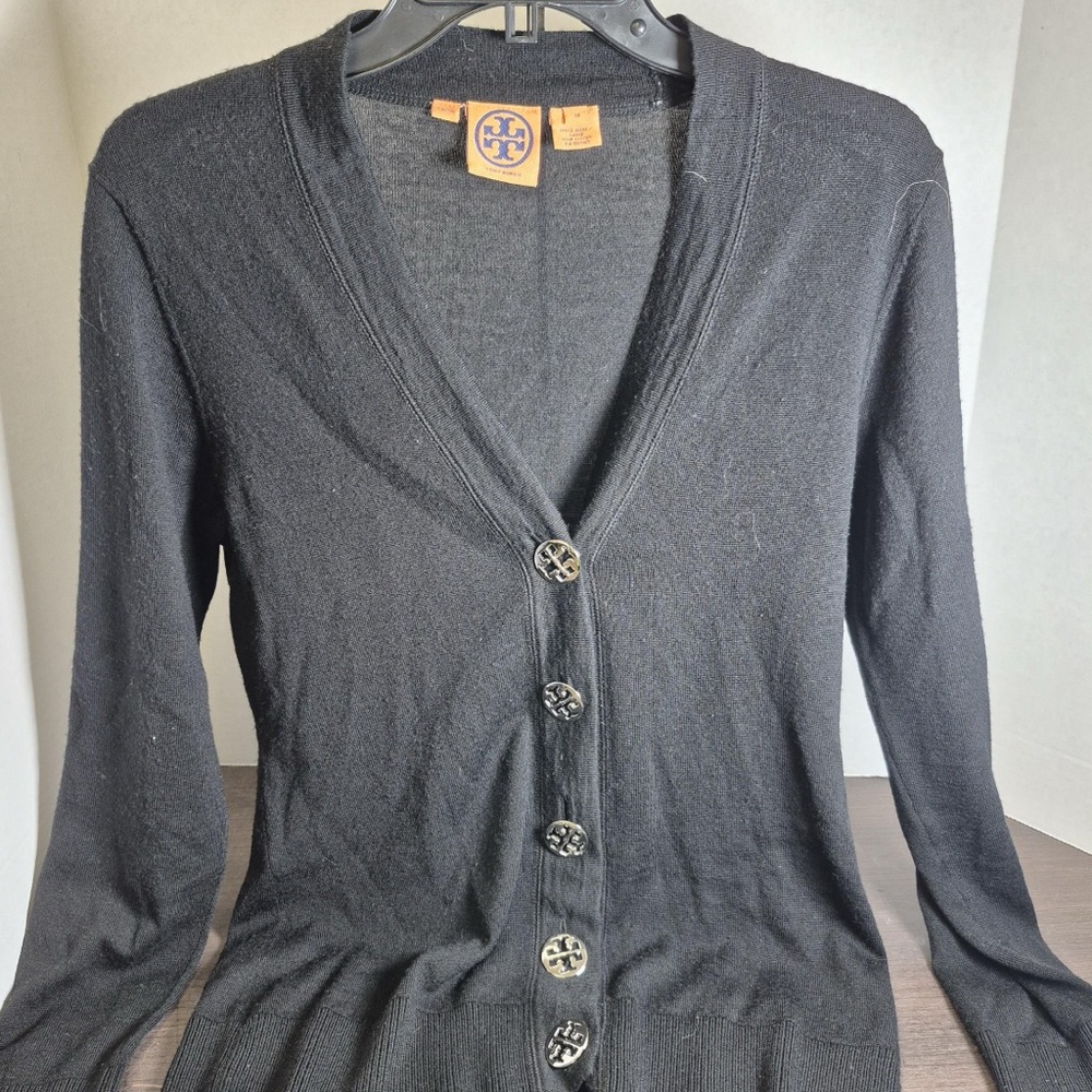 Tory Burch Navy Cardigan with Gold Buttons - Picture 2 of 5
